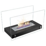 Hotel glass black bio ethanol fireplace