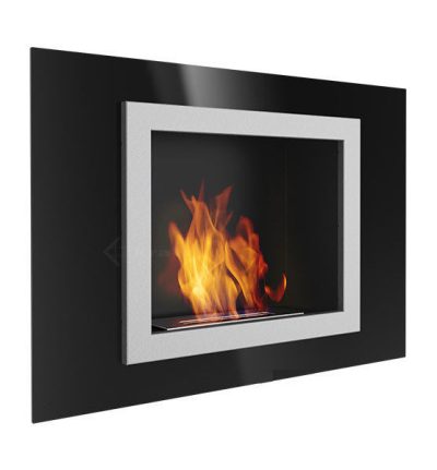 Oscar jet black glass bio ethanol fireplace