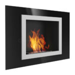 Oscar jet black glass bio ethanol fireplace