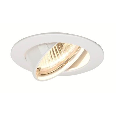 Downlight recessed fitting white moveable
