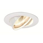 Downlight recessed fitting white moveable