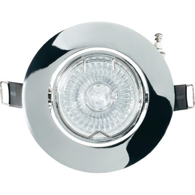 Downlight recessed fitting chrome shine moveable