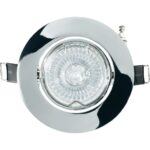 Downlight recessed fitting chrome shine moveable