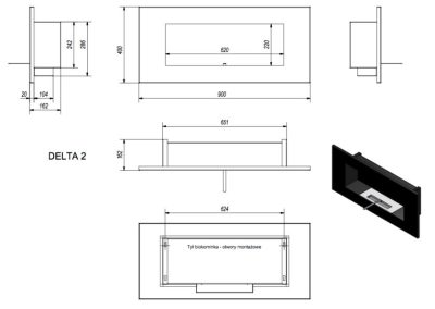 Delta 2 stainless steel bio ethanol fireplace - Image 2