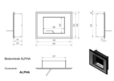 Alpha black bio ethanol fireplace - Image 2