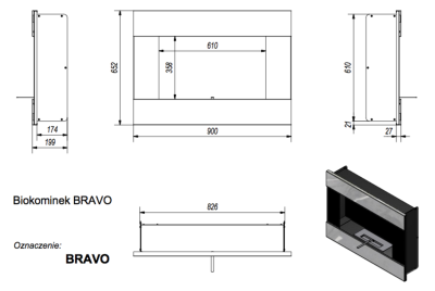 Bravo black bio ethanol fireplace - Image 2