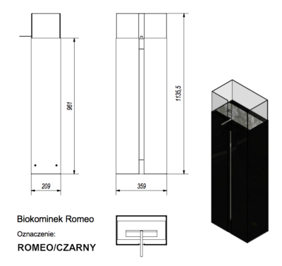 Romeo free standing bio ethanol fireplace - Image 2