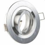 Downlight recessed fitting brushed aluminium moveable
