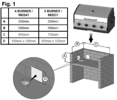 Meridian built-in 4 burner gas bbq stainless by Cadac - Image 7