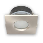 Downlight square fixed waterproof satin chrome