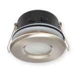 Downlight round fixed waterproof satin chrome