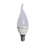 Led bulb candle white bent e14 6watt 6000k 240v