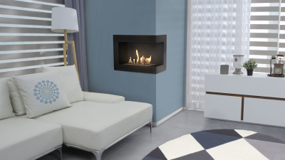 Corner open bio ethanol fireplace right 120cm - Image 4