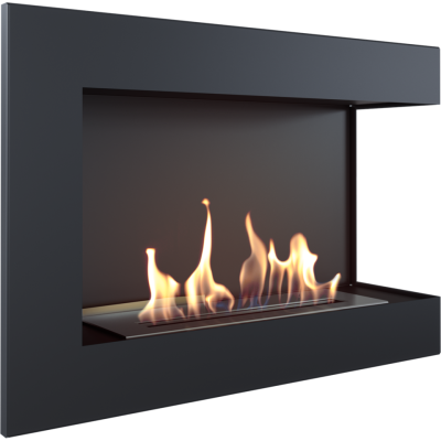 Corner open bio ethanol fireplace right 70cm