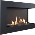 Corner open bio ethanol fireplace right 70cm