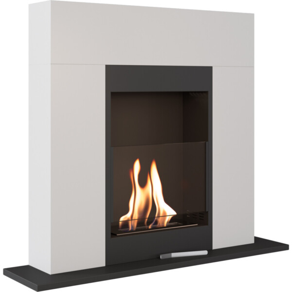 Whisky Mantle Bio Ethanol Fireplace – White – Ex Display