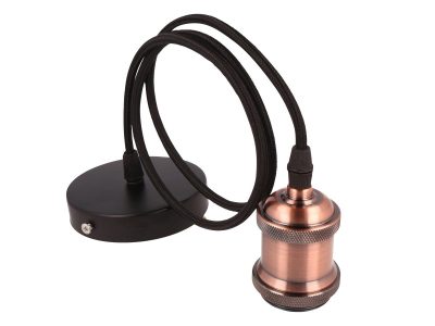 Suspension luminaire set in aluminum antique copper