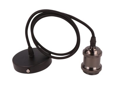 Suspension luminaire set in aluminum black pearl brushed
