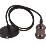 Suspension luminaire set in aluminum black pearl brushed