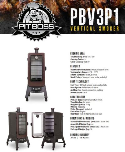 Pit Boss 3-SERIES Wood pellet Vertical Pellet Smoker - Image 2