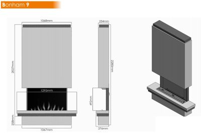 Bonham 9 Chimney Suite Fireplace E-Smart - Image 3