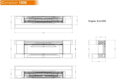 Compton 1000 Floating Suite Fireplace Evo-Flame - Image 3