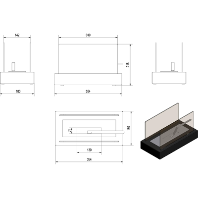 Galina Table Top Bio Fireplace - Image 4