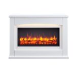Aurora Fireplace Long Mantle with RGB Mood Lighting DIY Kit