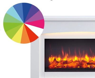 Aurora Fireplace Long Mantle with RGB Mood Lighting DIY Kit - Image 5
