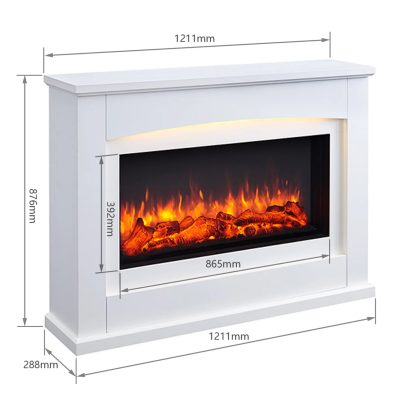 Aurora Fireplace Long Mantle with RGB Mood Lighting DIY Kit - Image 3