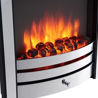 Orca Silver Fireplace with RGB Mood Lighting DIY Kit - Image 5