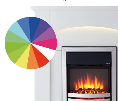 Orca Silver Fireplace with RGB Mood Lighting DIY Kit - Image 4