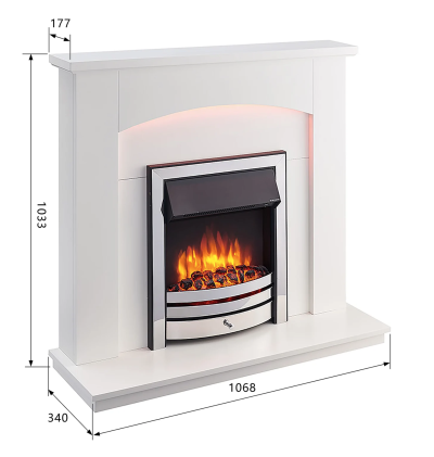 Orca Silver Fireplace with RGB Mood Lighting DIY Kit - Image 3
