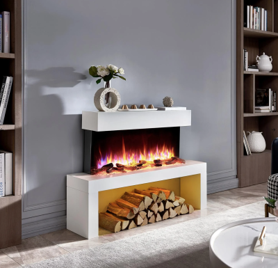 Serena Bench Fireplace with RGB Mood Lighting DIY Kit - Image 3