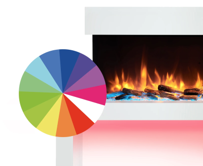 Serena Bench Fireplace with RGB Mood Lighting DIY Kit - Image 5