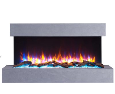 Sierra Beton Wall Hanging Fireplace Grey - Image 4