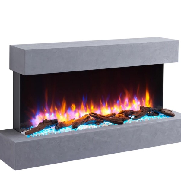 Sierra Beton Wall Hanging Fireplace Grey