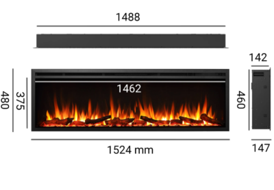 Incognito VisionHD Linear E Fireplace 60inch - Image 2