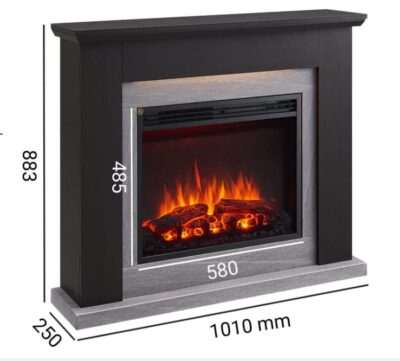 Luan Freestanding Mantle Fireplace Grey - Image 2