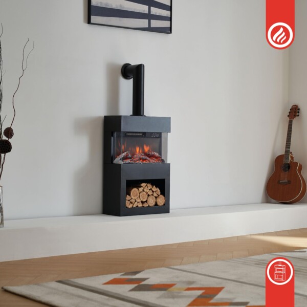 Stove Freestanding Electric Fusion Fireplace King Henry Black