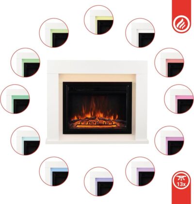 White Mat Fusion Fireplace electric Freestanding - Image 4