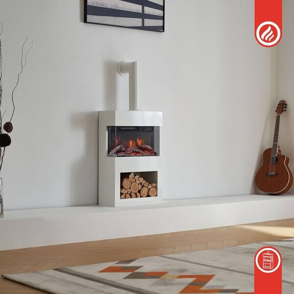Stove Freestanding Electric Fusion Fireplace King Henry White