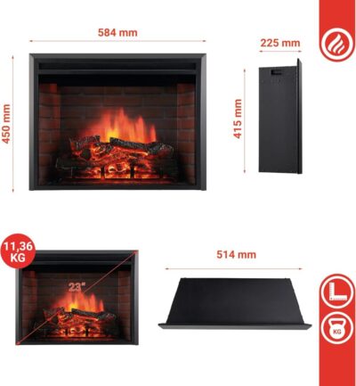 Electric Fireplace Lucas Fusion Fireplace Insert 23 - Image 3