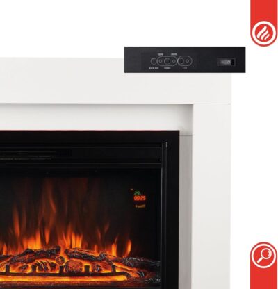 White Mat Fusion Fireplace electric Freestanding - Image 3