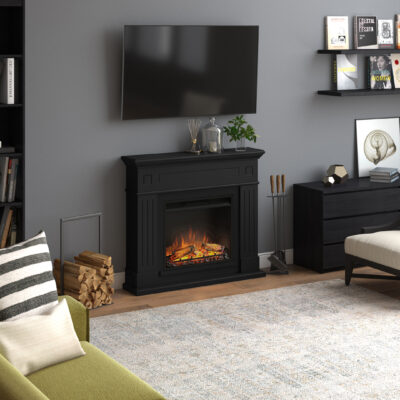 Larsen Deep Black Mantlepiece Powerflame - Image 5