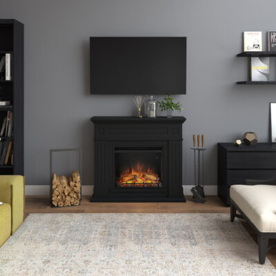 Larsen Deep Black Mantlepiece Powerflame