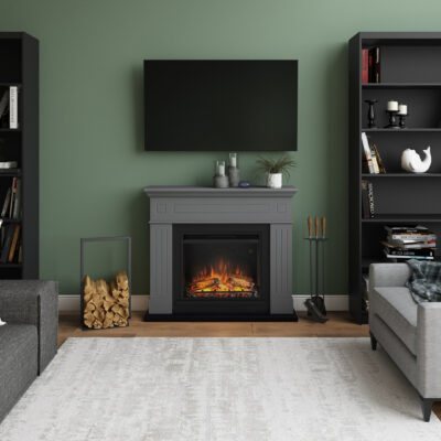 Larsen Solid Grey Mantlepiece Powerflame