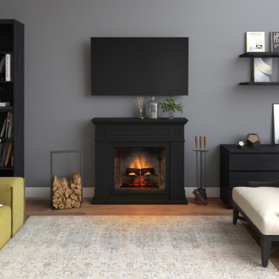 Larsen Deep Black Mantlepiece New Gen PowerFlame 2
