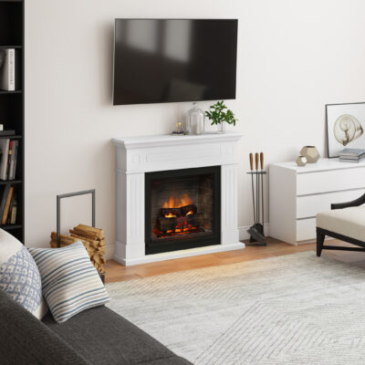 Larsen Pure White Mantlepiece New Gen PowerFlame 2 - Image 6