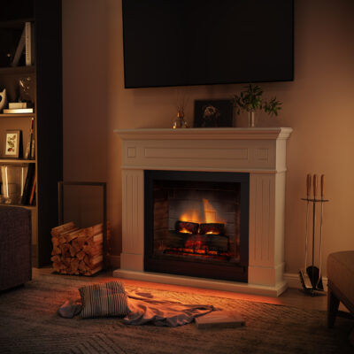 Larsen Pure White Mantlepiece New Gen PowerFlame 2 - Image 5